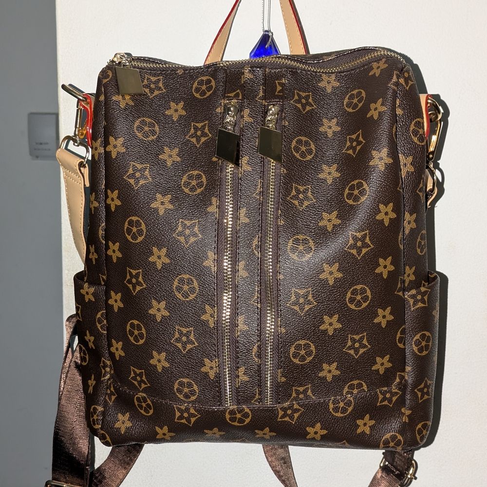 Brown Patterned Backpack - image 8